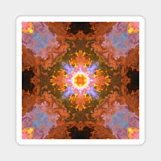 Psychedelic Hippie Orange Blue and Yellow Magnet