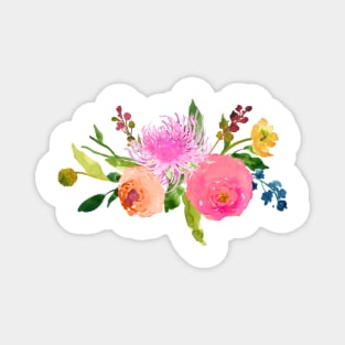 Floral Watercolor, Pink Renunculus Magnet