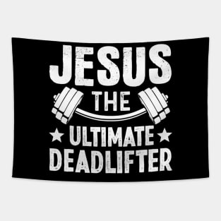 Jesus The Ultimate Deadlifter Weights Gym Fitness Athlete Tapestry