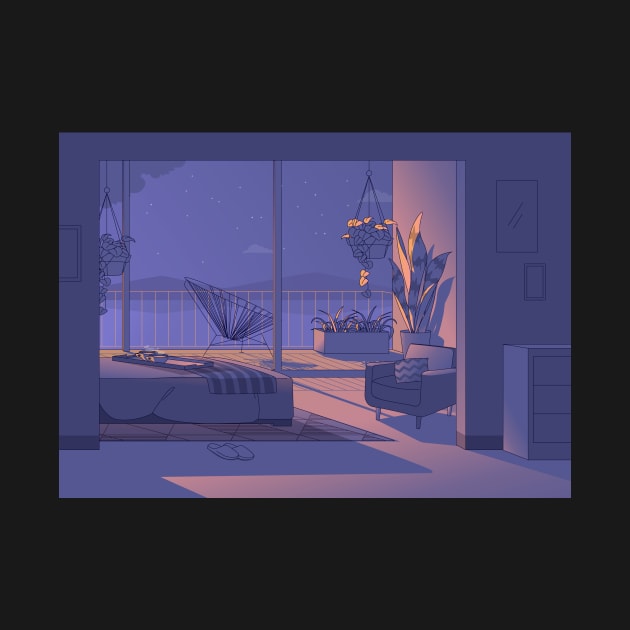 Dreamy Escape: A Lofi Room Illustration by aestheticand