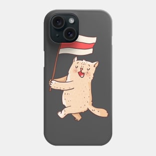 Belarusian cat with a flag Phone Case