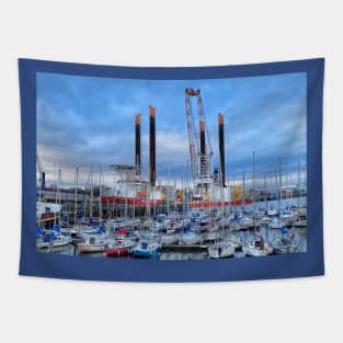 Big Ships and Yachts Tapestry