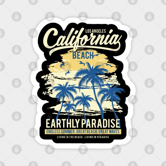 California Beach Earthly Paradise Seal Beach Magnet by khalmer