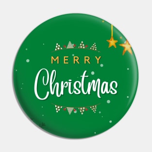 Merry Christmas - Green Xmas Pin