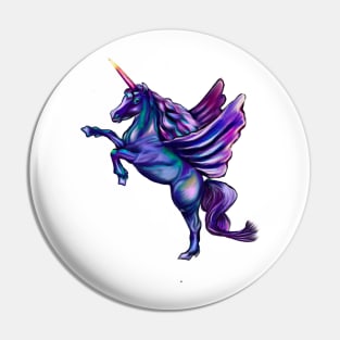 Unicorn  light background - sparkly, glittery, magical, winged unicorn Pin