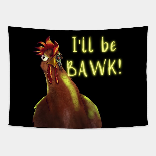 Chickenator Tapestry by BurningChair