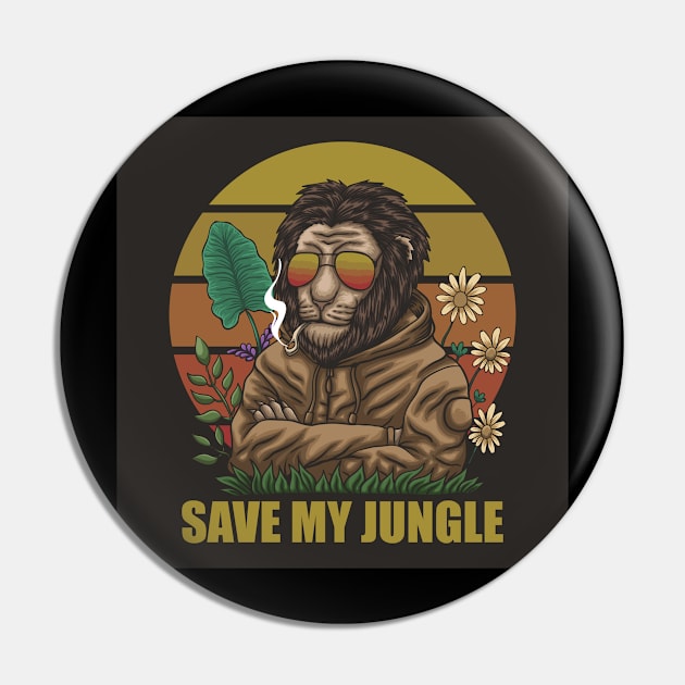 Jungle Life Lion Pin by Graffix