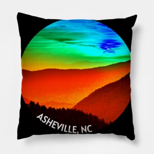 Asheville, NC Sunset Blue Ridge Mountains Pillow