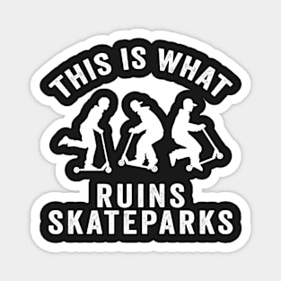 Scooter Kids Ruin Skateparks Skateboarding Gift Magnet