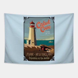 Cabot Cove Lighthouse and crime scene Tapestry