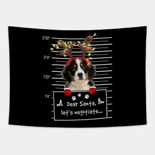 Bernese Mountain Dog Dear Santa Let's Negotiate Christmas Tapestry