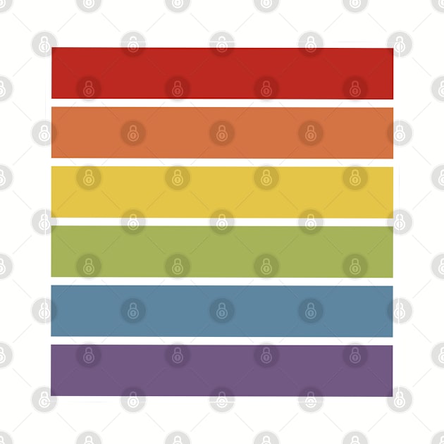 Retro Muted Color Striped Gay Pride Rainbow by Ricaso