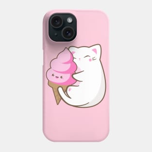 Ice cream lover chubby cat Phone Case