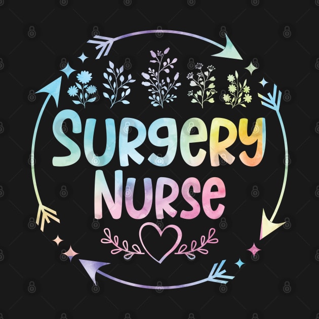 Surgery Nurse cute floral watercolor by ARTBYHM