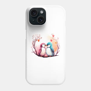 Valentine Kissing Penguin Bird Couple Phone Case