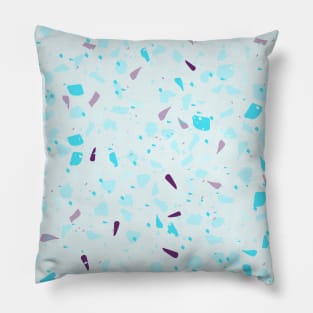 Blue Purple Modern Terrazzo Pattern Pillow