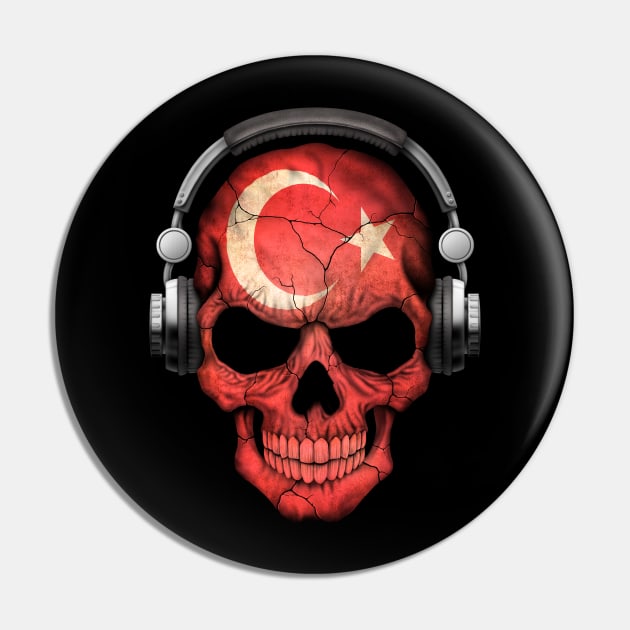 Dark Skull Deejay with Turkish Flag Pin by jeffbartels