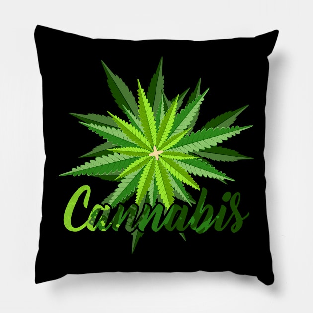 Cannabis Top Pillow by CryptoTextile