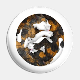 Yin-Yang Cats: Tortie-Tabby Pin