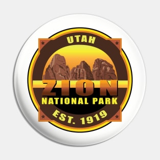 Zion National Park Vintage Style Logo Pin