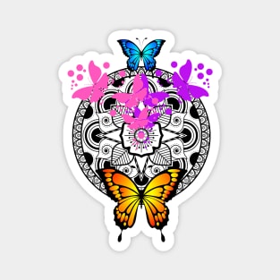 Colorful Butterflies Pattern Magnet