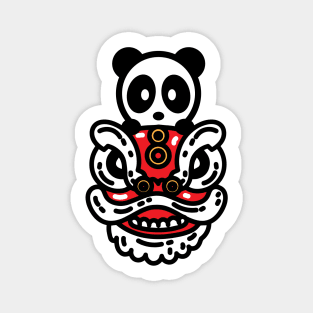 Lion Dance Panda Magnet