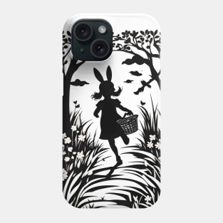 Happy Easter - paper cut of an Easter egg hunt Phone Case