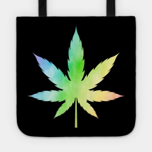 colorful watercolor weed leaf Tote