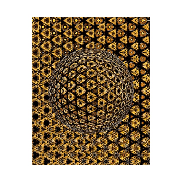 metallic gold and bronze mosaic tiles over sphere by mister-john