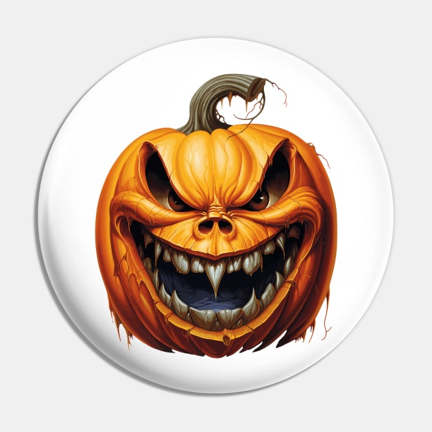 Creepy Halloween Pumpkin Pin by Retroprints
