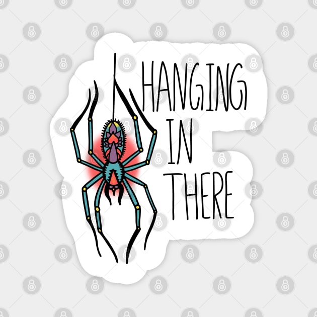 Hanging In There Spider Traditional Tattoo Magnet by lilgothgf