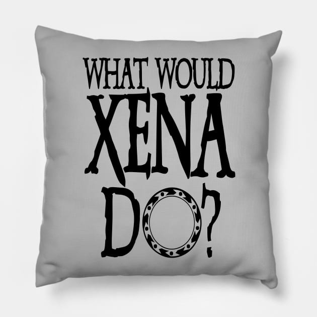 Xena Shirt Xena Warrior Princess WHAT WOULD XENA Do? Chakram of Light Pillow by YellowDogTees