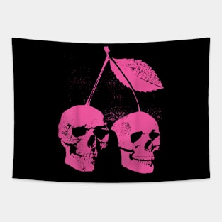 Cherry Skulls Pastel Goth Kawaii Punk Tapestry