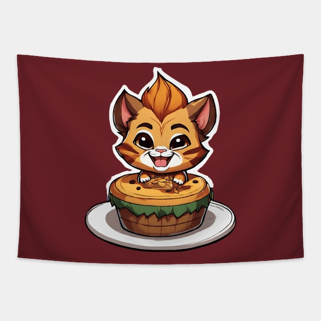 baby lion cake Tapestry by dodolanlaku