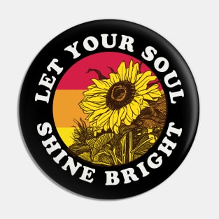 Positive Message Vintage Sunflower Pin