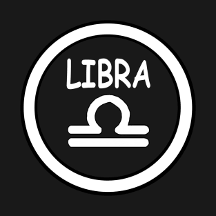 Libra, white circle, transparent background T-Shirt