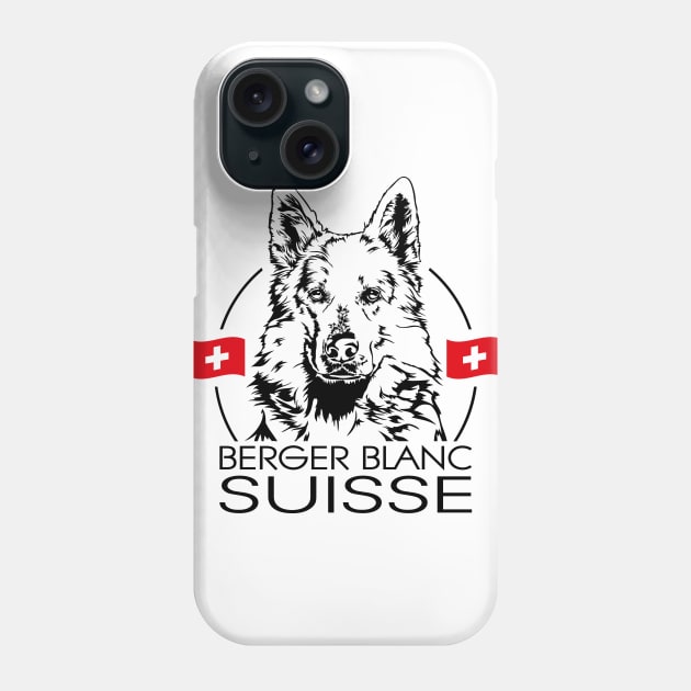 Berger Blanc Suisse Portrait Phone Case by wilsigns