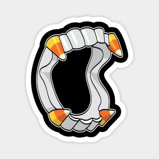 Candy Corn Vampire Fangs Magnet