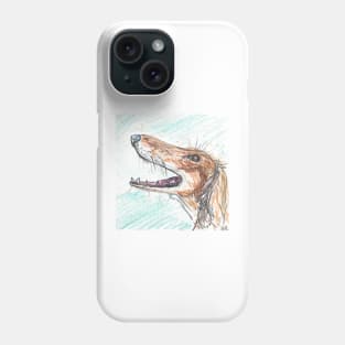 Saluki oil pastel drawing sketch Phone Case