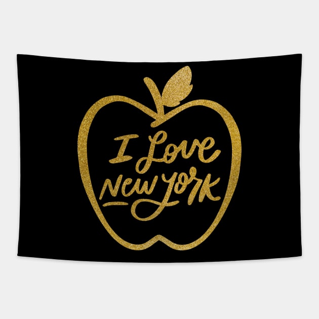 Big Apple I Love New York Souvenirs NYC Tapestry by Panda Pope