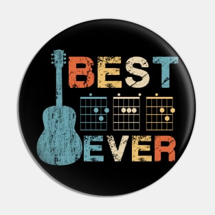 Best Dad Ever Guitar Chords Musician Funny Fathers Day Gift Idea Tshirt Pin