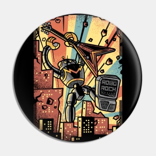 Robot Rock the World Pin