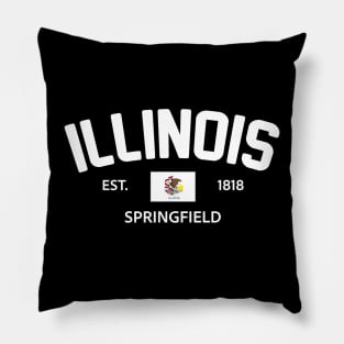 Illinois Collegiate Preppy Pillow