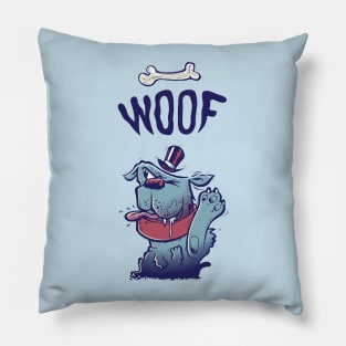 Woof Top Hat Dog Pillow