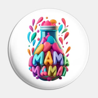 Funny Mama White Design Women Pin