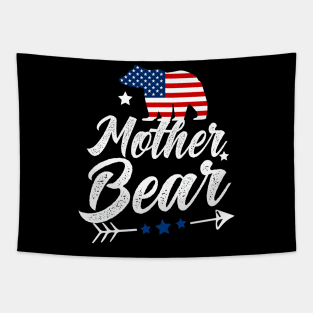 Mother Bear Patriotic Flag Matching 4th Of July Tapestry