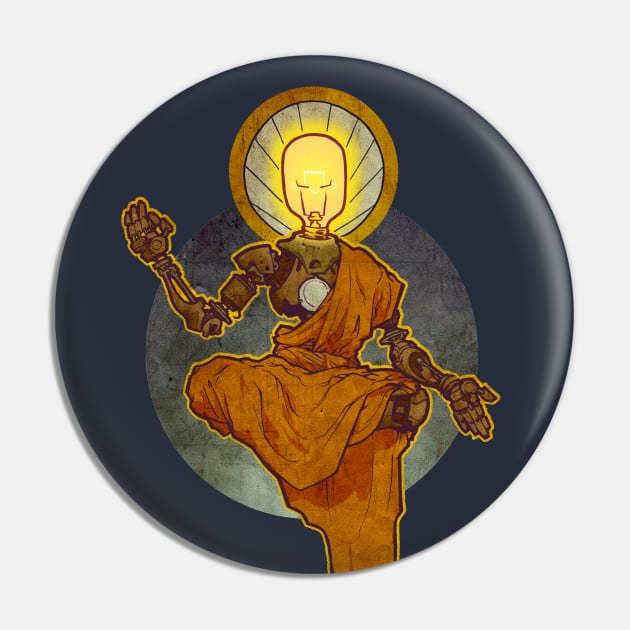 Mechanical Monk of Enlightenment Pin by sketchboy01