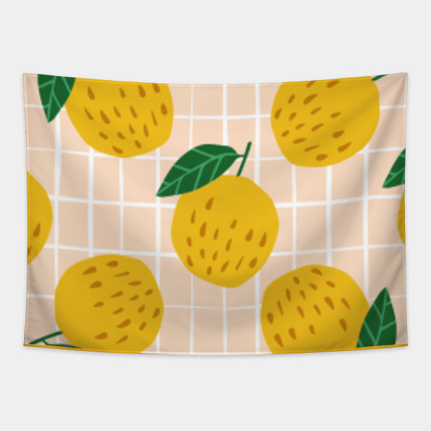 Apples Leaves Seamless Pattern Stripe Apples Leaves Tapestry Teepublic