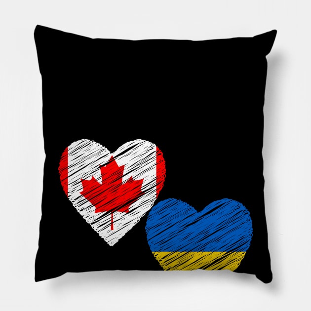 Canada support Ukraine Pillow by Myartstor 