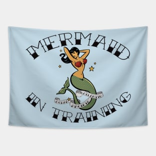 Womens Mermaid In Training Cute Tattoo Art Summer Beach Wear Tapestry